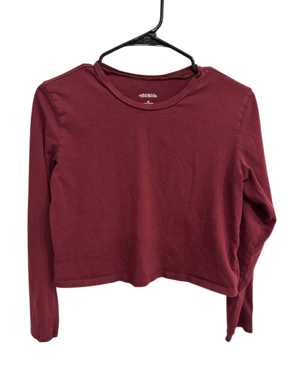Wild Fable Medium Red Long Sleeve Cropped Top 100% Cotton Grungecore Y2K